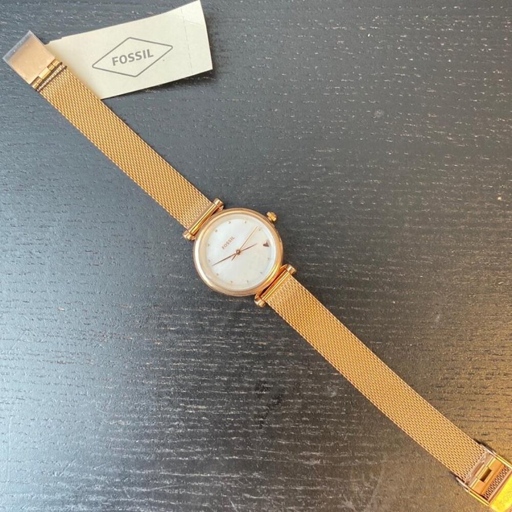Fossil Women's Mini Carlie Rose Gold Watch